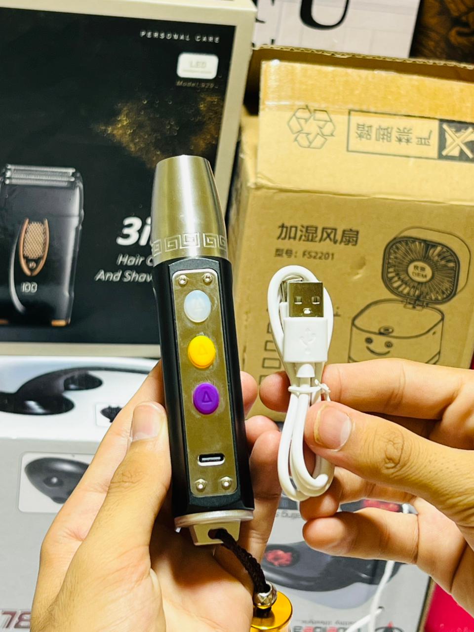 Gemstone Detector Torch 3 Colors Rechargeable With Ultra Violet Free Pointer