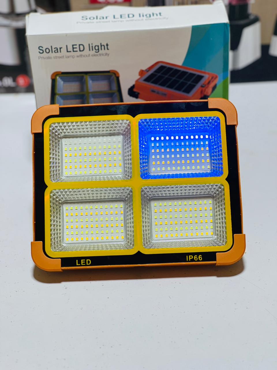 100W Rechargeable Solar LED Construction Site Light | Outdoor Waterproof PIR Motion Sensor Flood Light for Site + Power Bank Street & Warehouse