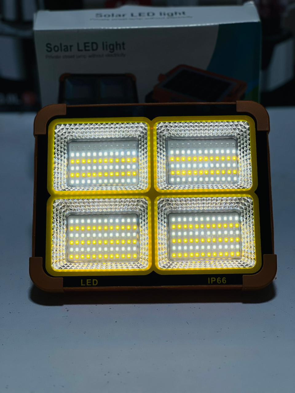 100W Rechargeable Solar LED Construction Site Light | Outdoor Waterproof PIR Motion Sensor Flood Light for Site + Power Bank Street & Warehouse
