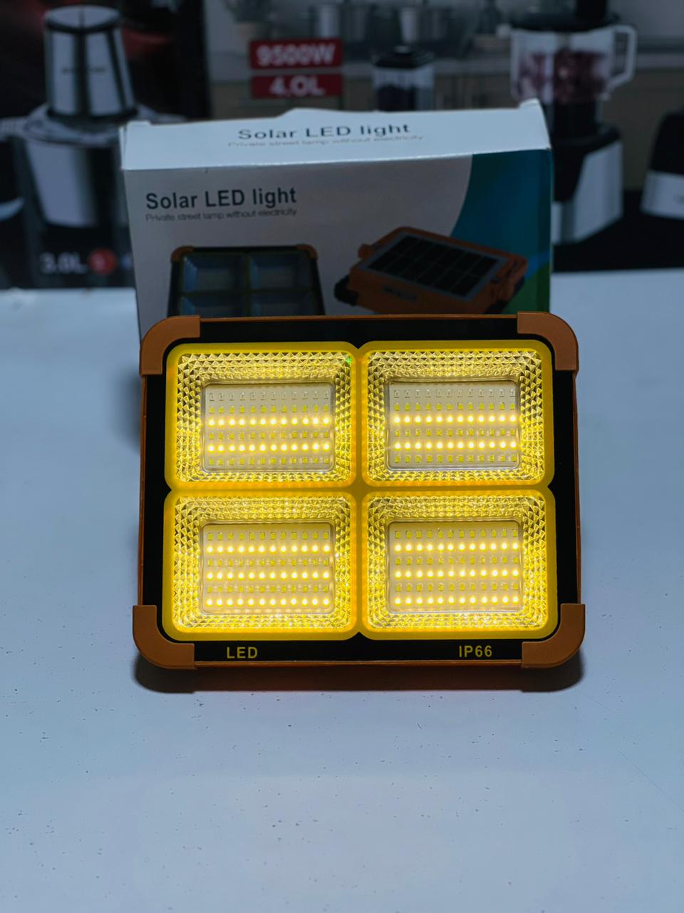 100W Rechargeable Solar LED Construction Site Light | Outdoor Waterproof PIR Motion Sensor Flood Light for Site + Power Bank Street & Warehouse