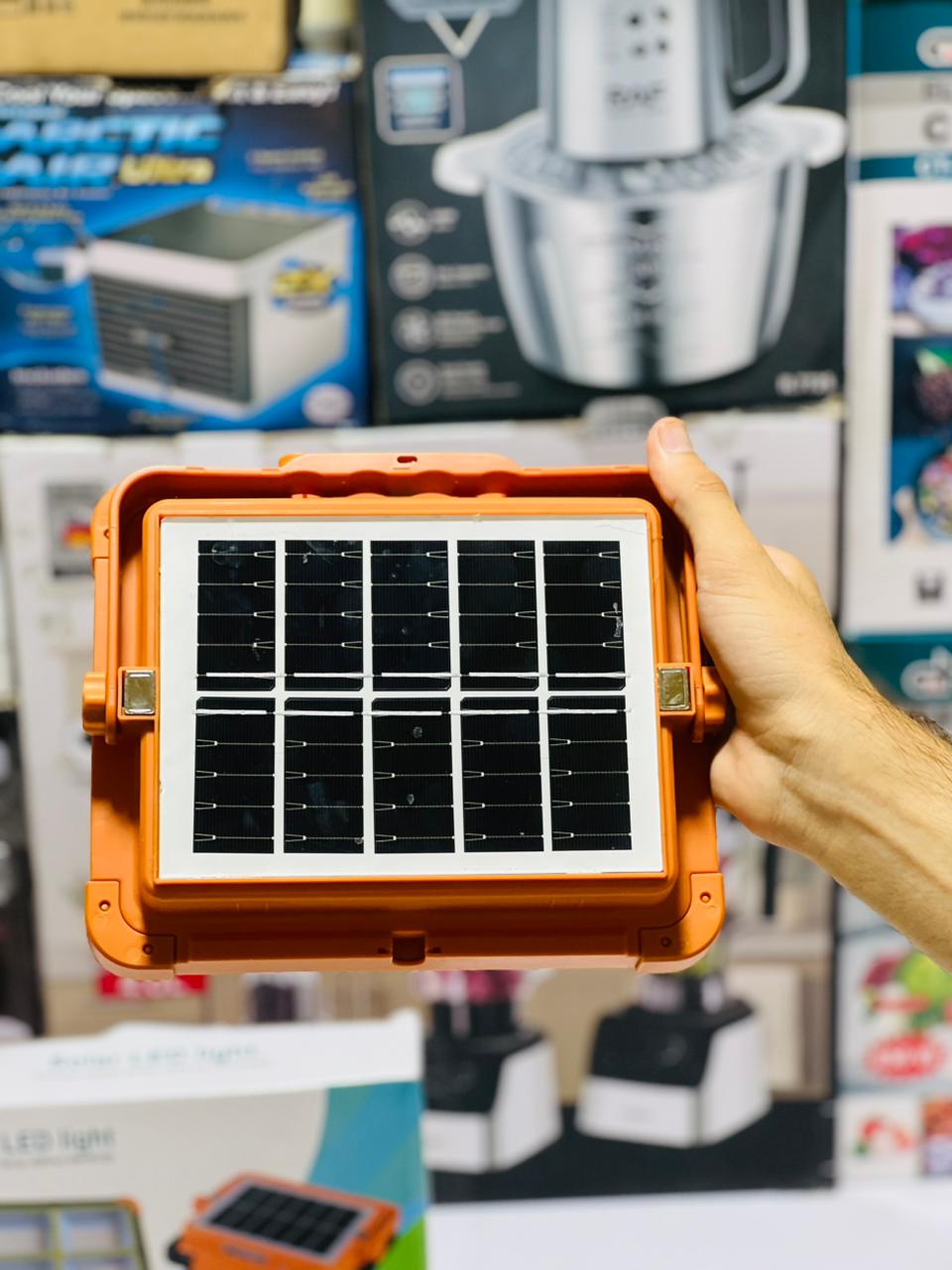 100W Rechargeable Solar LED Construction Site Light | Outdoor Waterproof PIR Motion Sensor Flood Light for Site + Power Bank Street & Warehouse