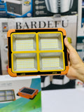 100W Rechargeable Solar LED Construction Site Light | Outdoor Waterproof PIR Motion Sensor Flood Light for Site + Power Bank Street & Warehouse
