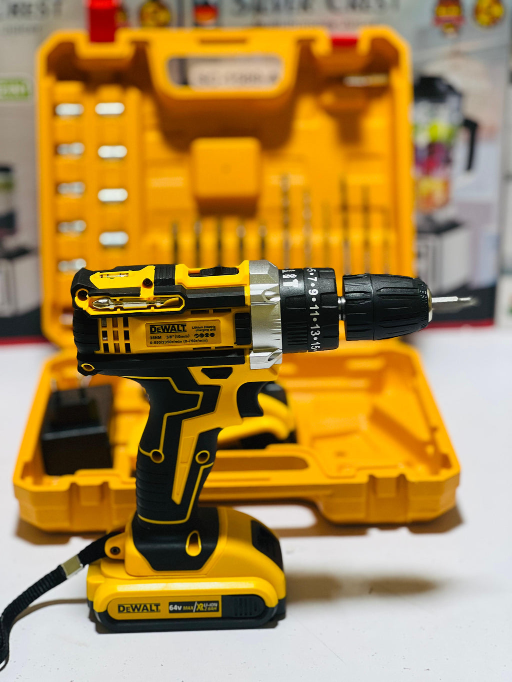 Dewalt 64V Cordless Drill with Hammer 3 function Drill with double lithium battries