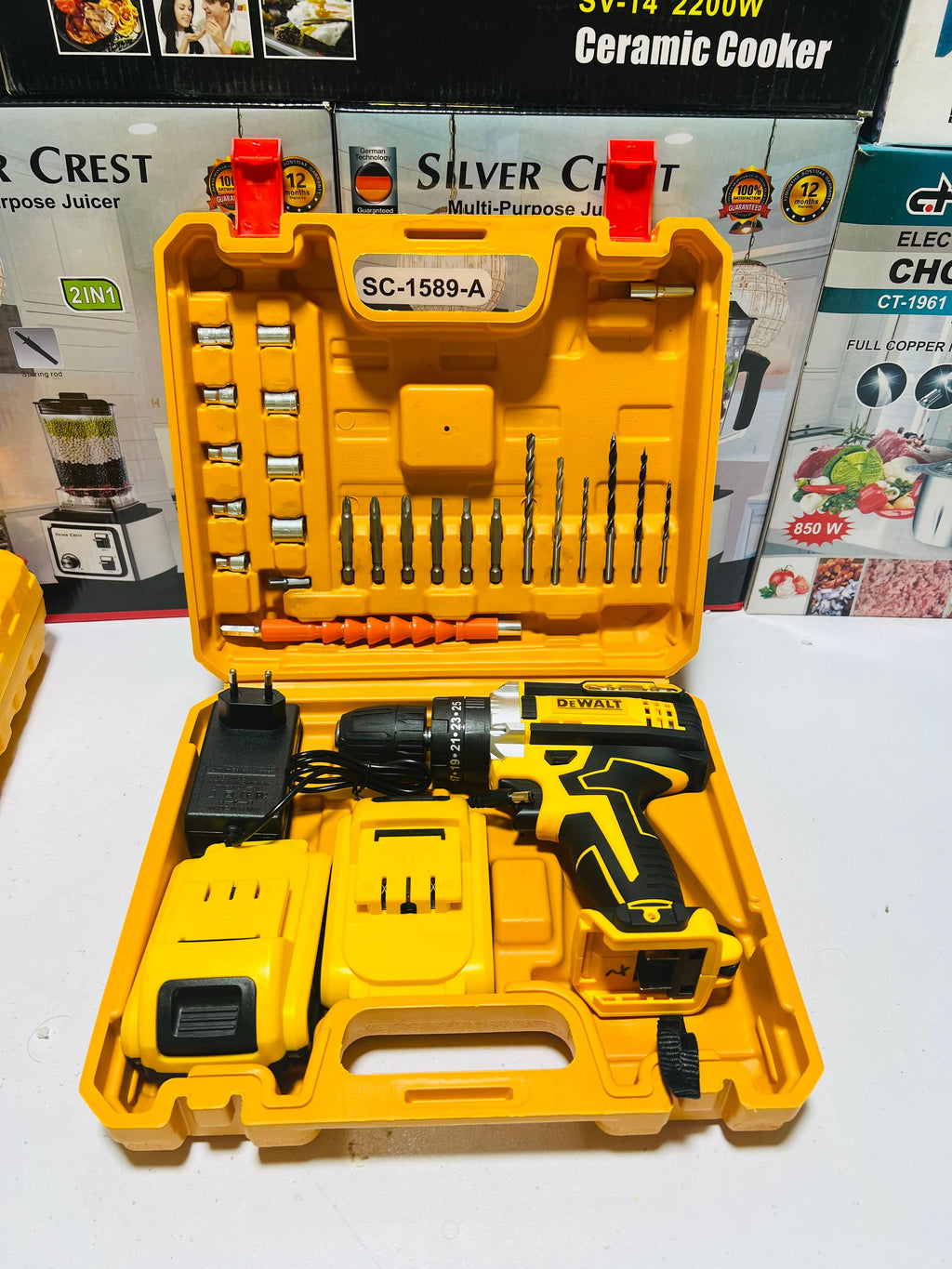 Dewalt 64V Cordless Drill with Hammer 3 function Drill with double lithium battries