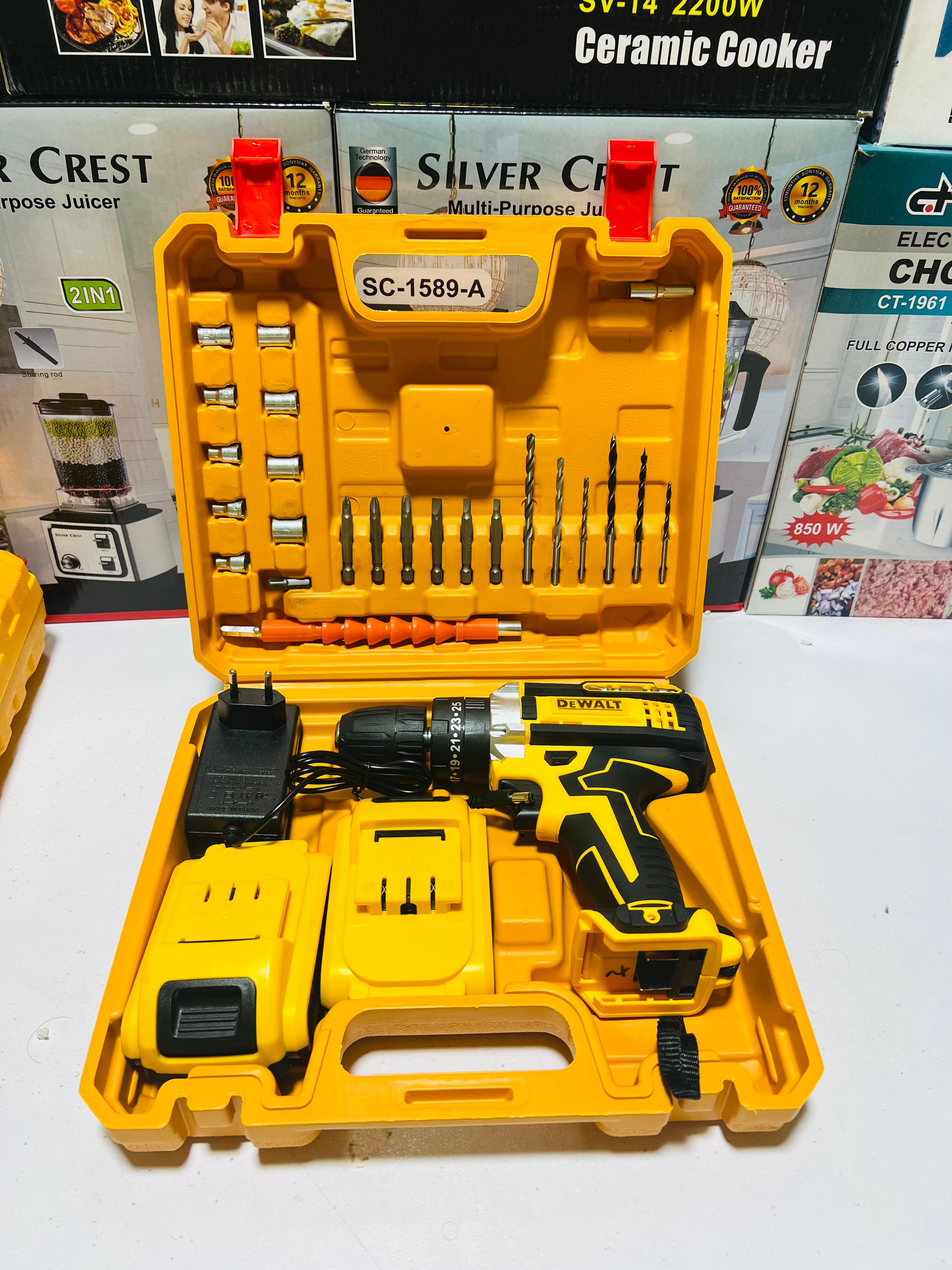 Dewalt 64V Cordless Drill with Hammer 3 function Drill with double lithium battries