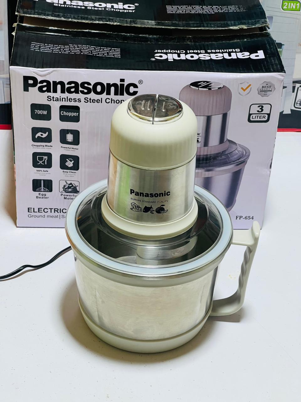 Panasonic  Food Processors 3L Meat Grinder Stainless Steel Electric Chopper Meat Grinder - Mincer, Food Processor, Slicer - Home Appliance