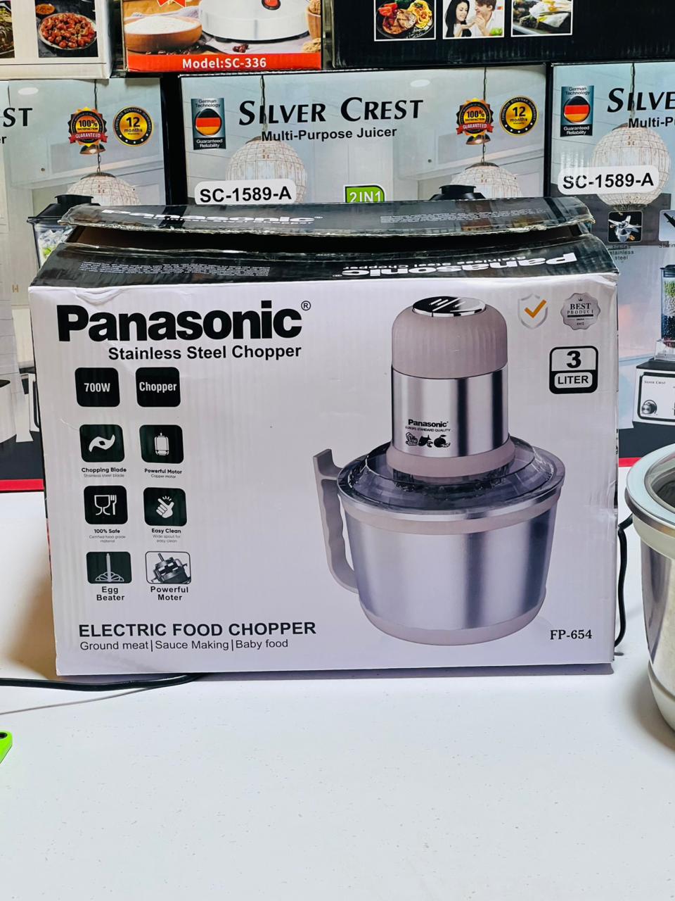 Panasonic  Food Processors 3L Meat Grinder Stainless Steel Electric Chopper Meat Grinder - Mincer, Food Processor, Slicer - Home Appliance