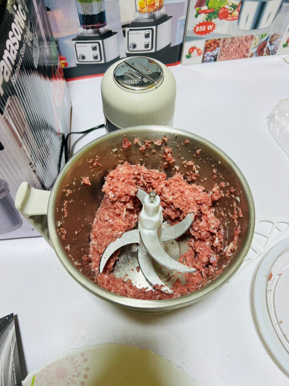 Panasonic  Food Processors 3L Meat Grinder Stainless Steel Electric Chopper Meat Grinder - Mincer, Food Processor, Slicer - Home Appliance