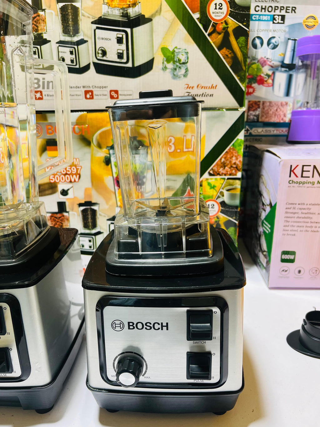 Bosch  3 in 1 Multifunctional Blender Commercial Heavy Duty Blender 5000W High Performance Power Blender 3.0L  2.0 litr Chopper and 700ml Grinder for Kitchen Professional Blender