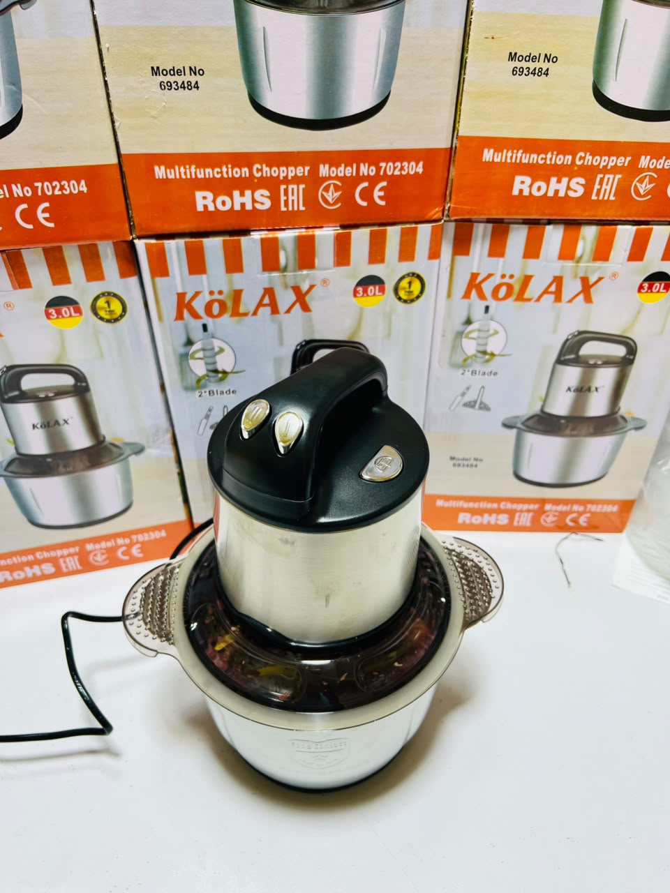 Kolax  3.0  litre Chopper | 6 stepping Blades | 600 watts | 3 speeds | 1 years warranty