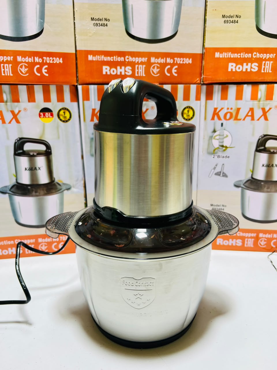 Kolax  3.0  litre Chopper | 6 stepping Blades | 600 watts | 3 speeds | 1 years warranty