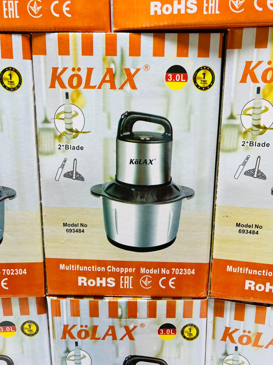 Kolax  3.0  litre Chopper | 6 stepping Blades | 600 watts | 3 speeds | 1 years warranty