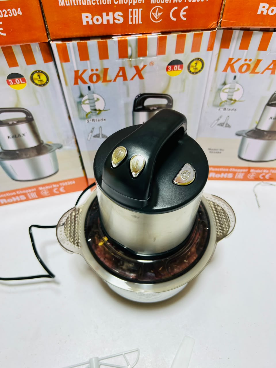 Kolax  3.0  litre Chopper | 6 stepping Blades | 600 watts | 3 speeds | 1 years warranty