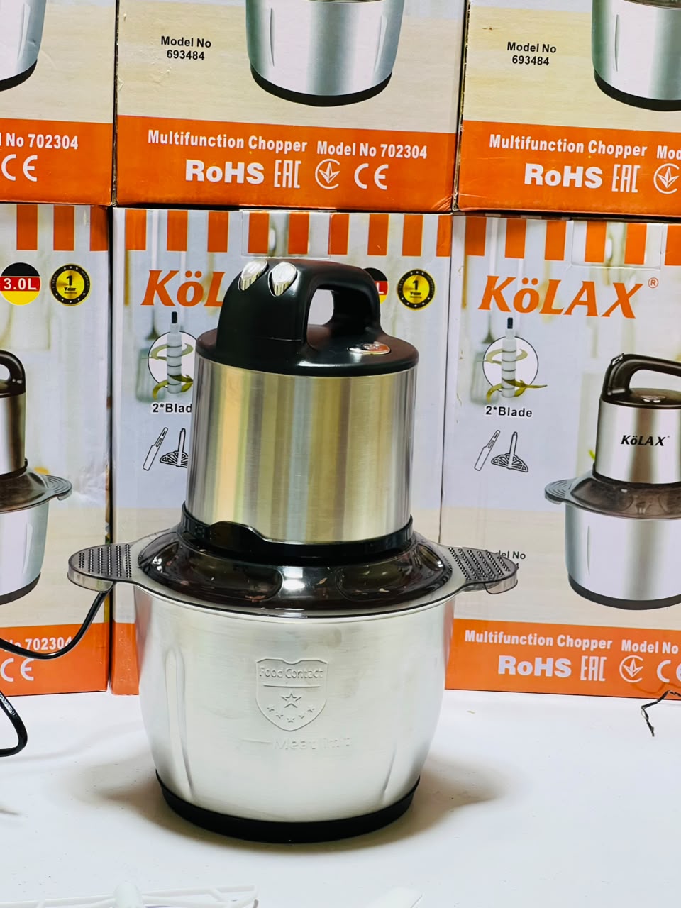 Kolax  3.0  litre Chopper | 6 stepping Blades | 600 watts | 3 speeds | 1 years warranty