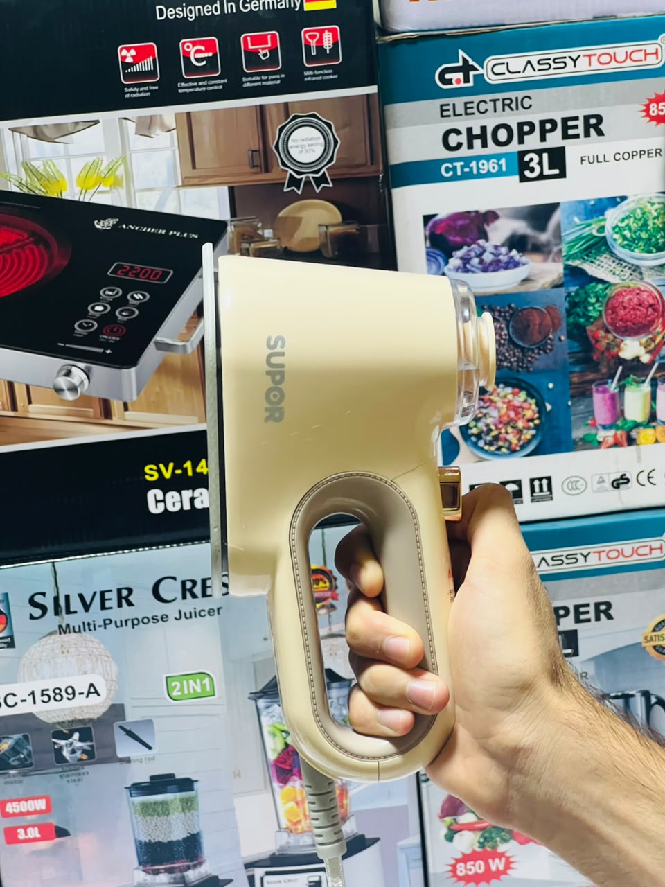 SUPOR  Ceramic Non Stick Soleplate Steam Iron for Clothes 400 Microsteam Holes, Cotton, Wool, Poly, Silk, Linen, Nylon 2200 to 2600 Watts Portable, Ironing, Garment Steamer