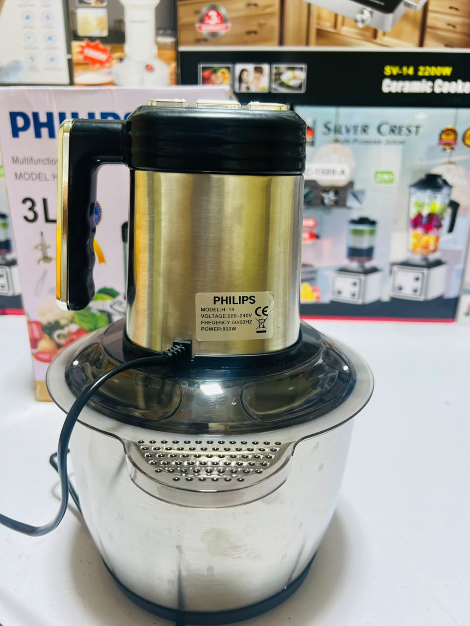 Model  H-19 Philips  3L   Meat Grinder Stainless Steel Electric Chopper Meat Grinder - Mincer, Food Processor, Slicer - Home Appliance