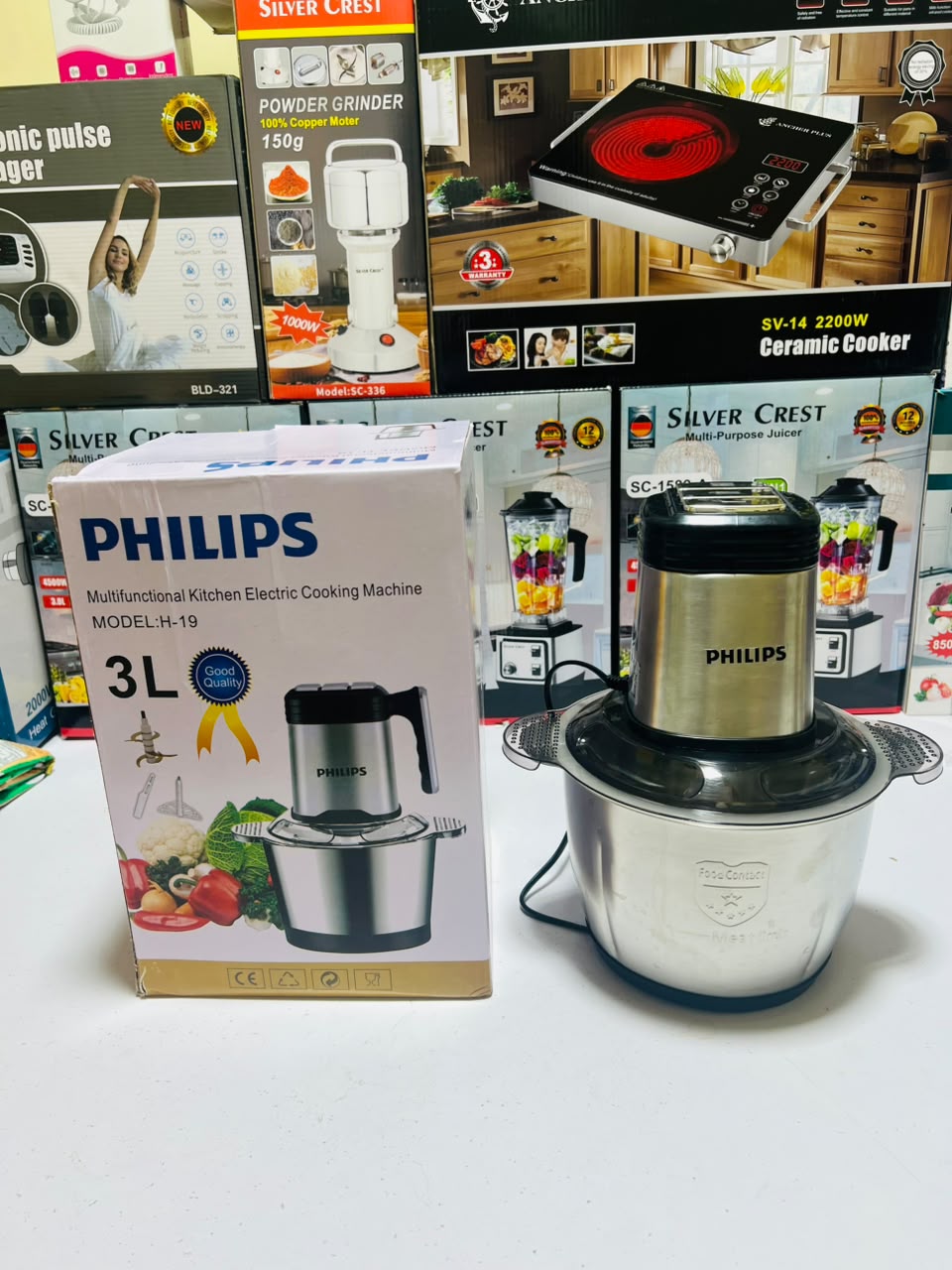 Model  H-19 Philips  3L   Meat Grinder Stainless Steel Electric Chopper Meat Grinder - Mincer, Food Processor, Slicer - Home Appliance