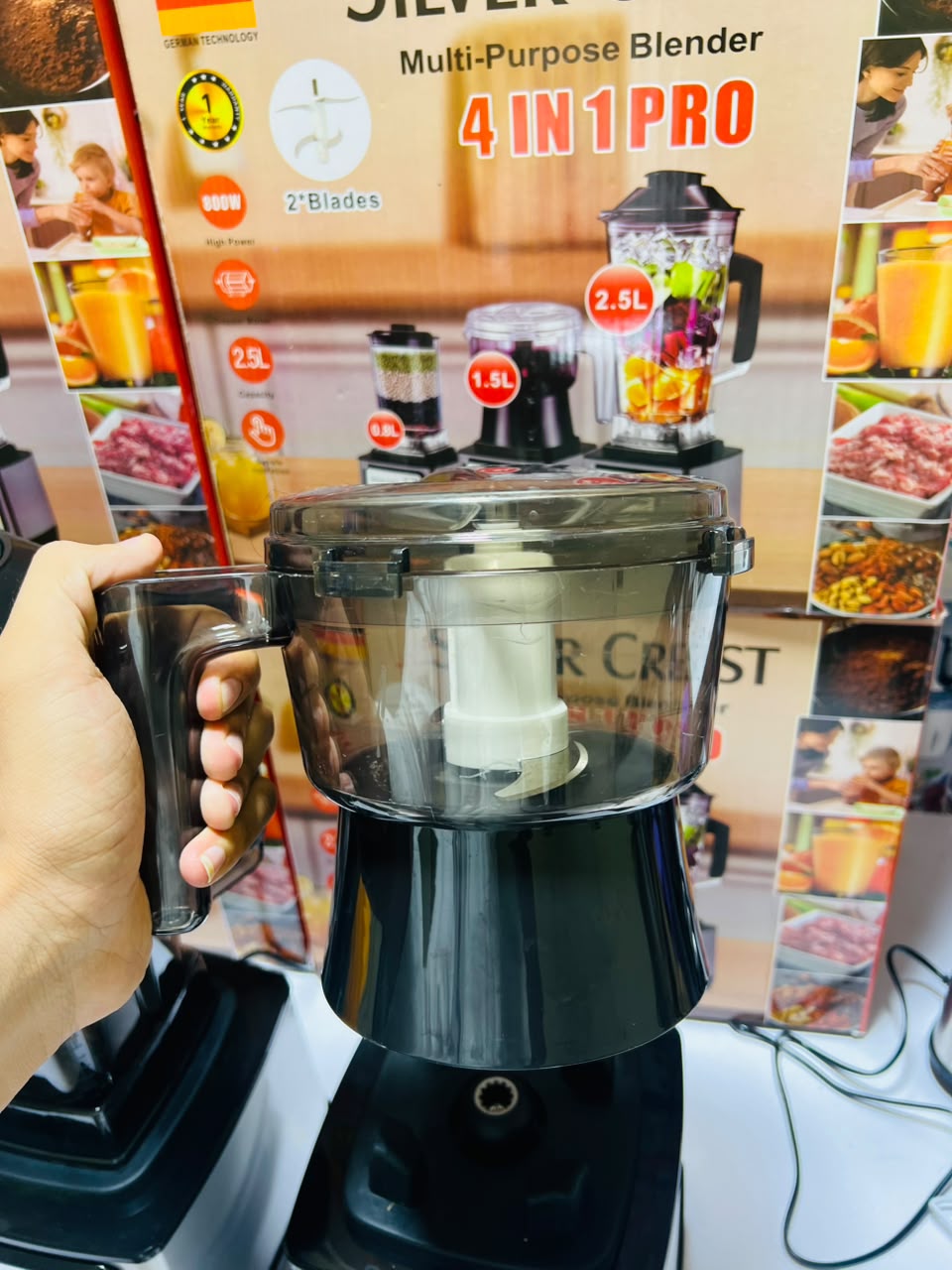 Silver Crest 3-in-1 Kitchen Blender & Food Processor 800W - Juicer, Grinder & Chopper Multi-Function Mixer