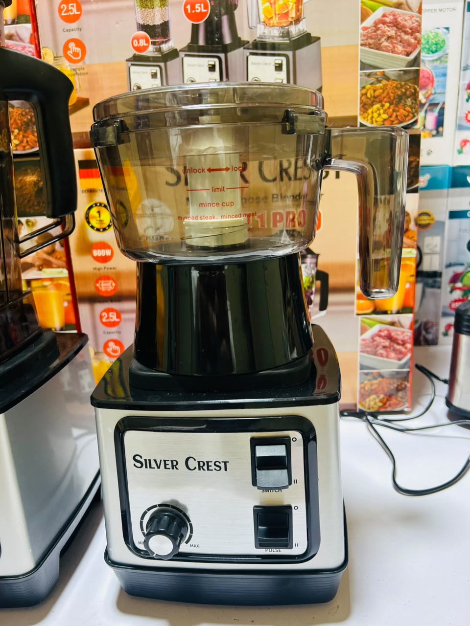 Silver Crest 3-in-1 Kitchen Blender & Food Processor 800W - Juicer, Grinder & Chopper Multi-Function Mixer