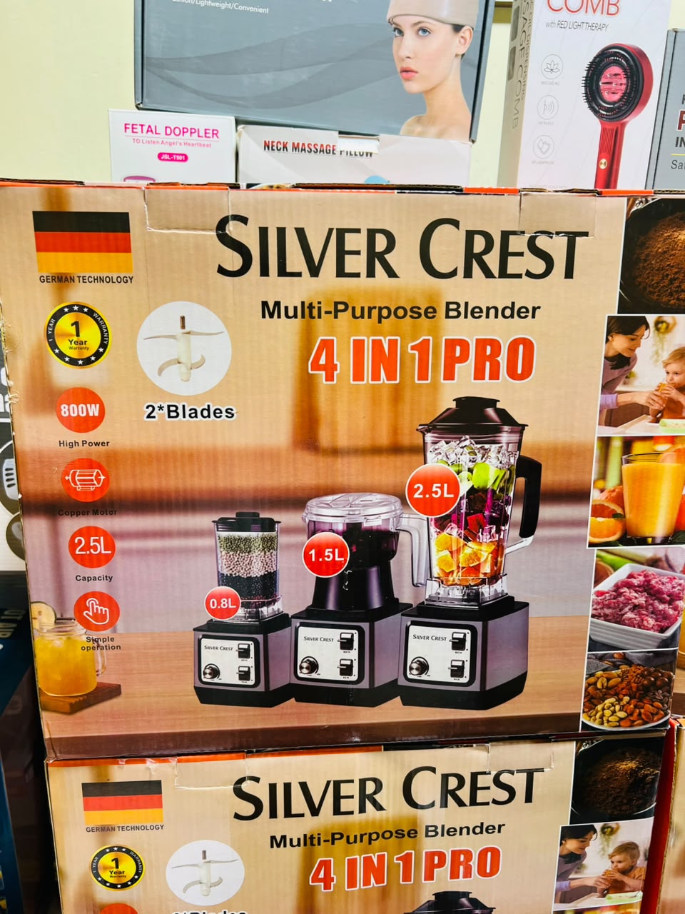 Silver Crest 3-in-1 Kitchen Blender & Food Processor 800W - Juicer, Grinder & Chopper Multi-Function Mixer