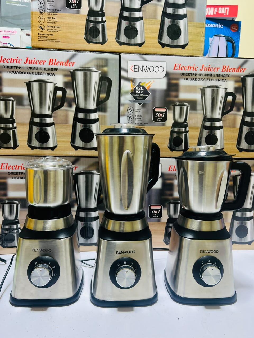 Kenwood 3 in 1  Electric Juice Blender  1800Watt High Performance Power  Steel Body