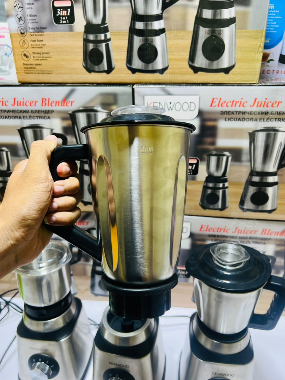 Kenwood 3 in 1  Electric Juice Blender  1800Watt High Performance Power  Steel Body