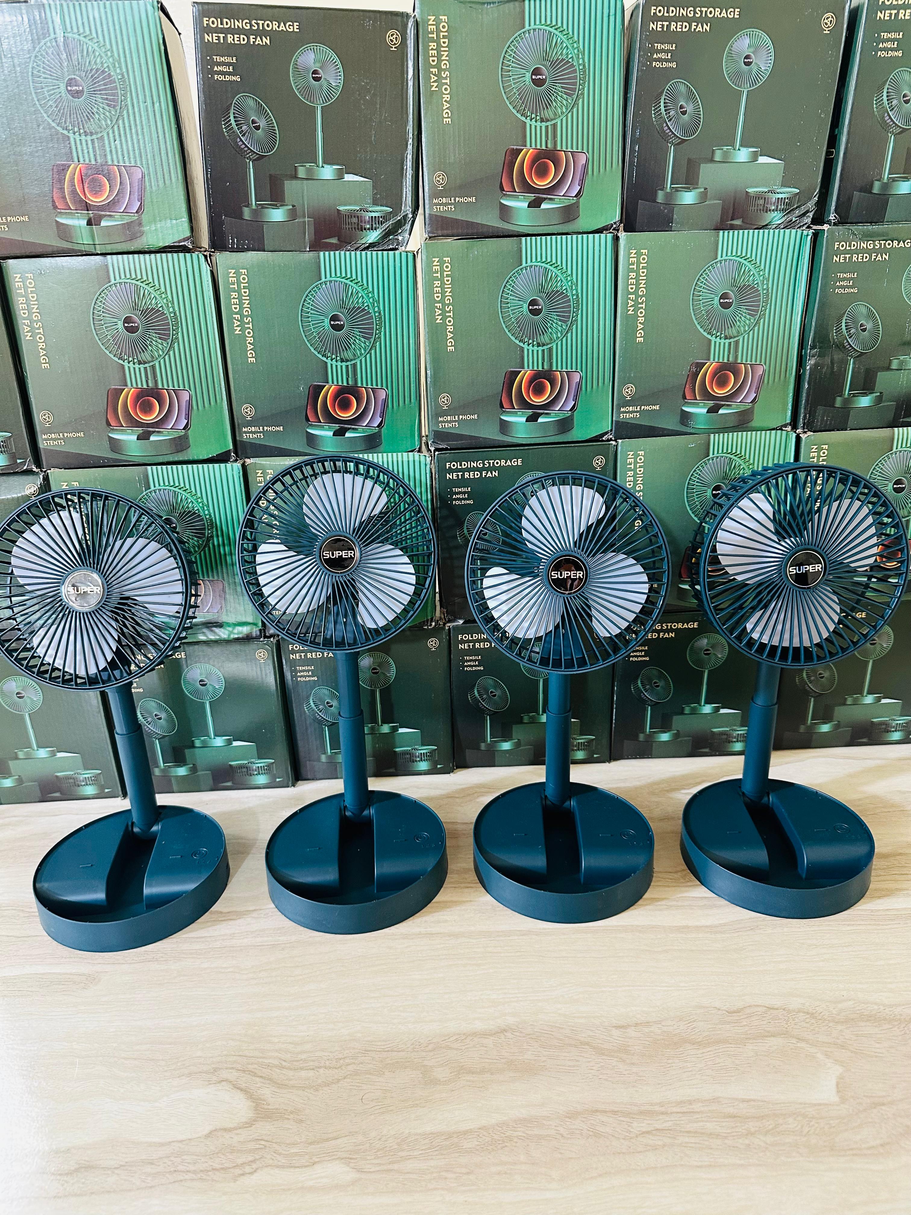 Electric Fan Mini Foldable Telescopic Fan Low Noise Portable Folding Telescopic Small Desktop Fan High Battery Life USB Rechargeable Floor Fan For Student Dormitory Home Outdoor Camping Office