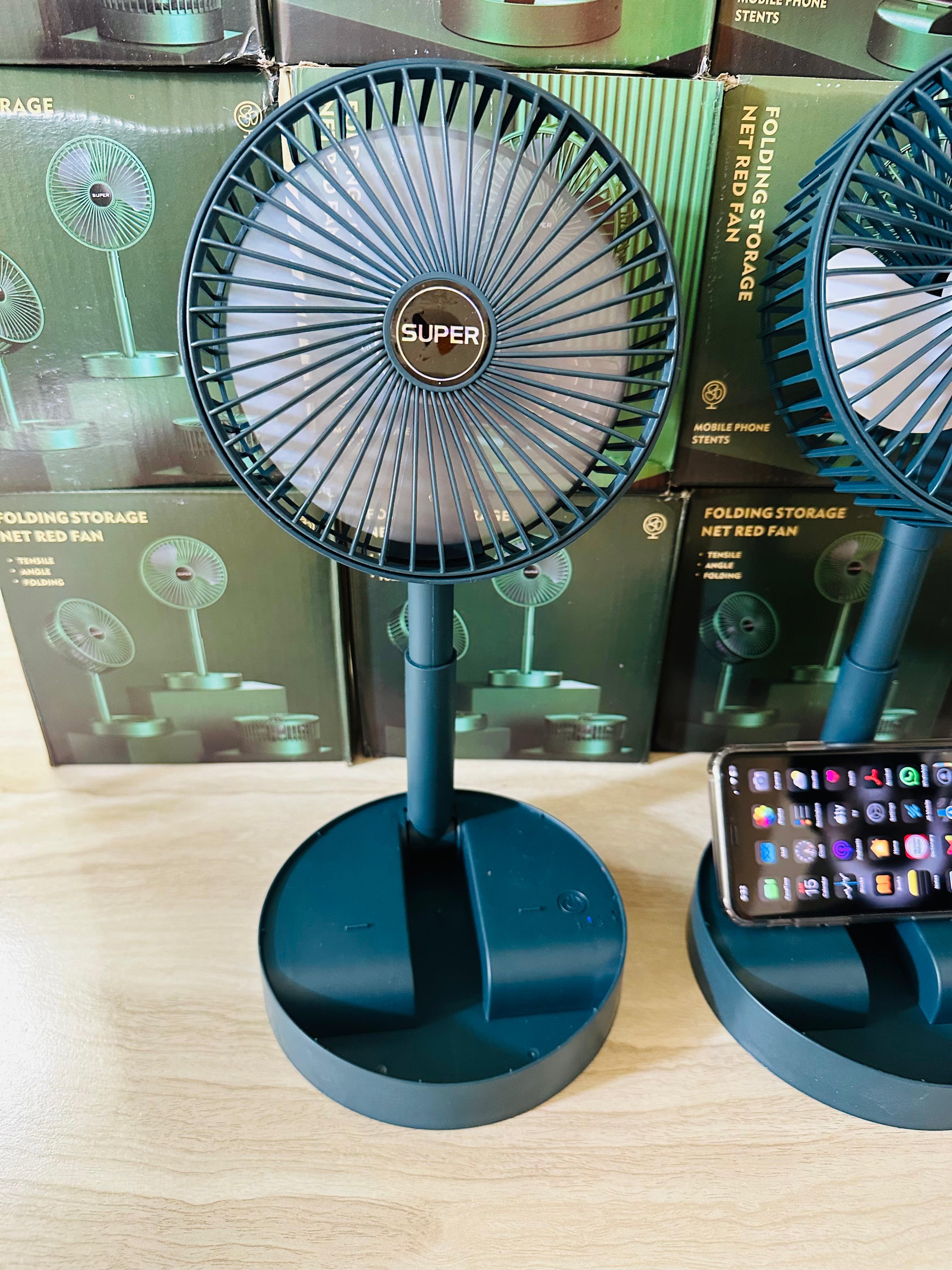 Electric Fan Mini Foldable Telescopic Fan Low Noise Portable Folding Telescopic Small Desktop Fan High Battery Life USB Rechargeable Floor Fan For Student Dormitory Home Outdoor Camping Office