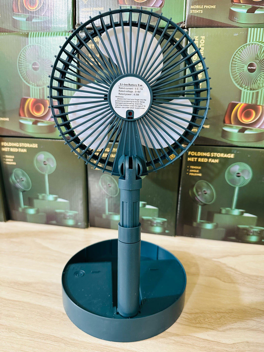 Electric Fan Mini Foldable Telescopic Fan Low Noise Portable Folding Telescopic Small Desktop Fan High Battery Life USB Rechargeable Floor Fan For Student Dormitory Home Outdoor Camping Office