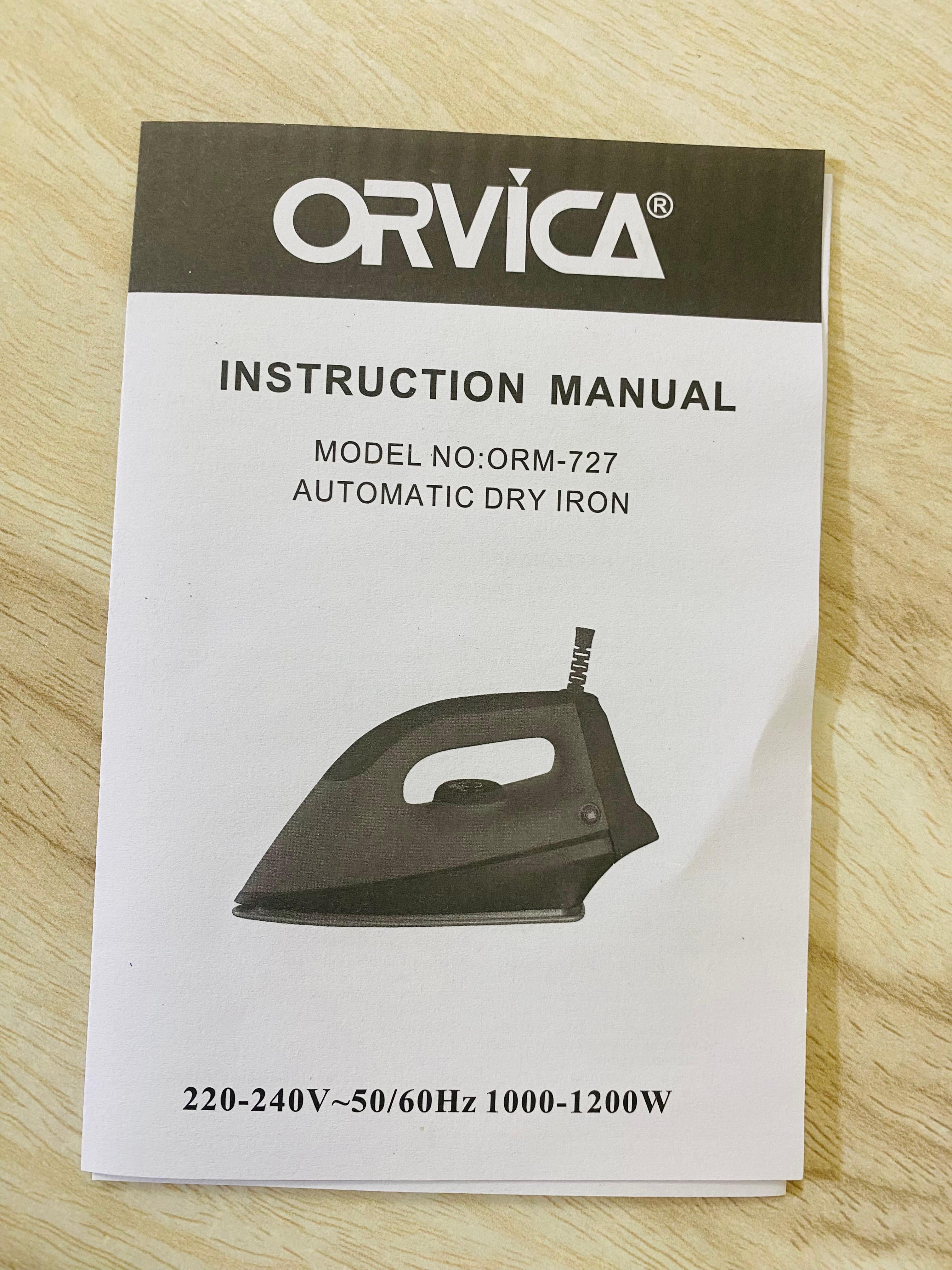 ORVICA Automatic Dry Iron, Orvica Non-Stick Dry Iron