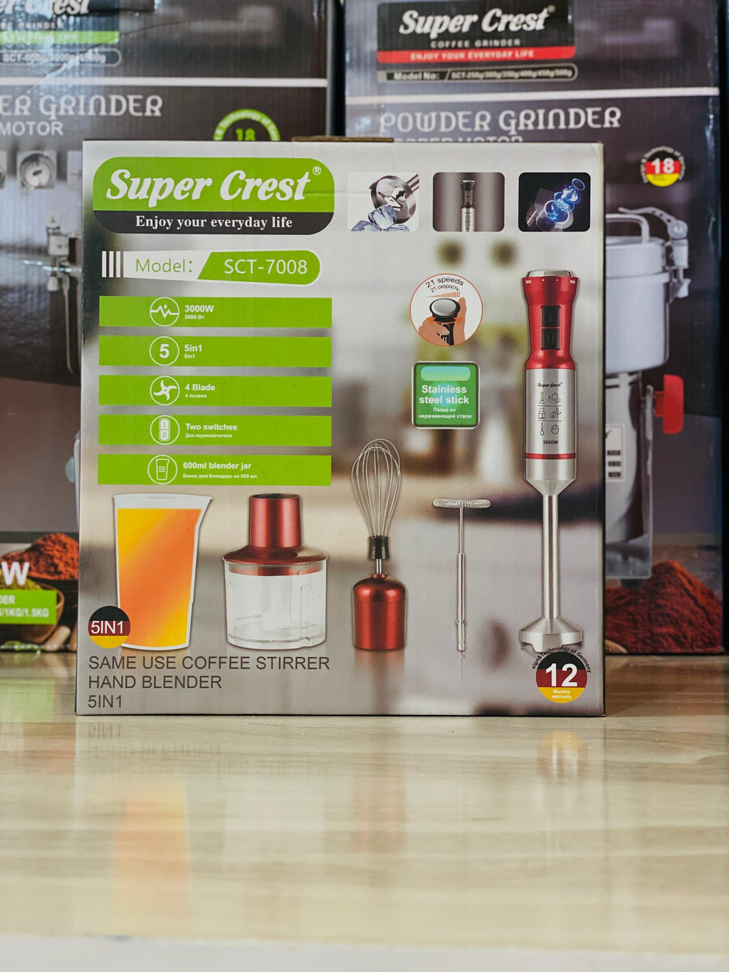 Super Crest 5 in 1 Hand Blender Set SCT-7008