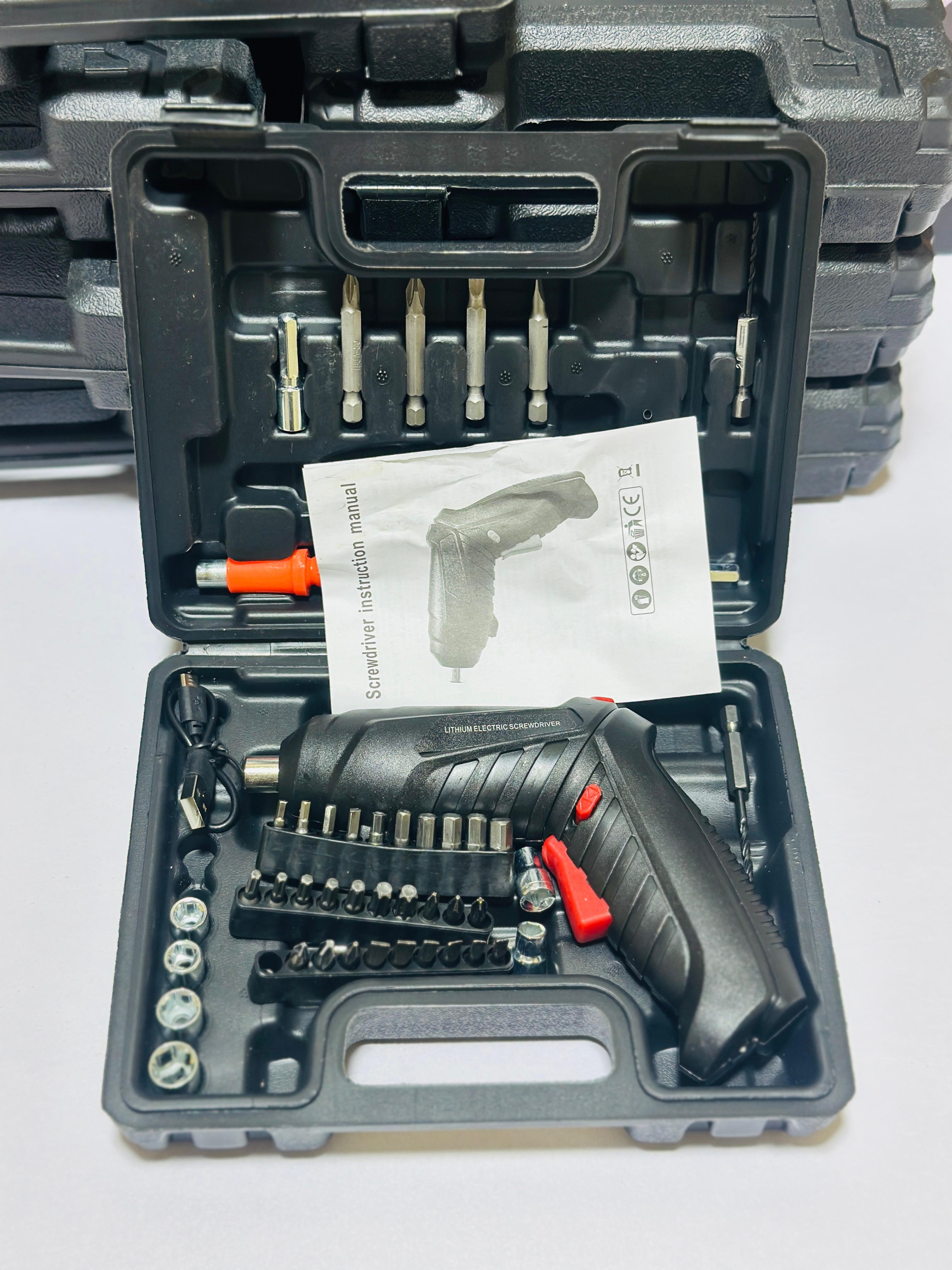 47 pcs Cordless Electric Screwdriver Drill 3.6V Rechargeable