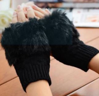 women Gloves stylish Hand Winter warm Half Finger mitten Ladies woolen Gloves