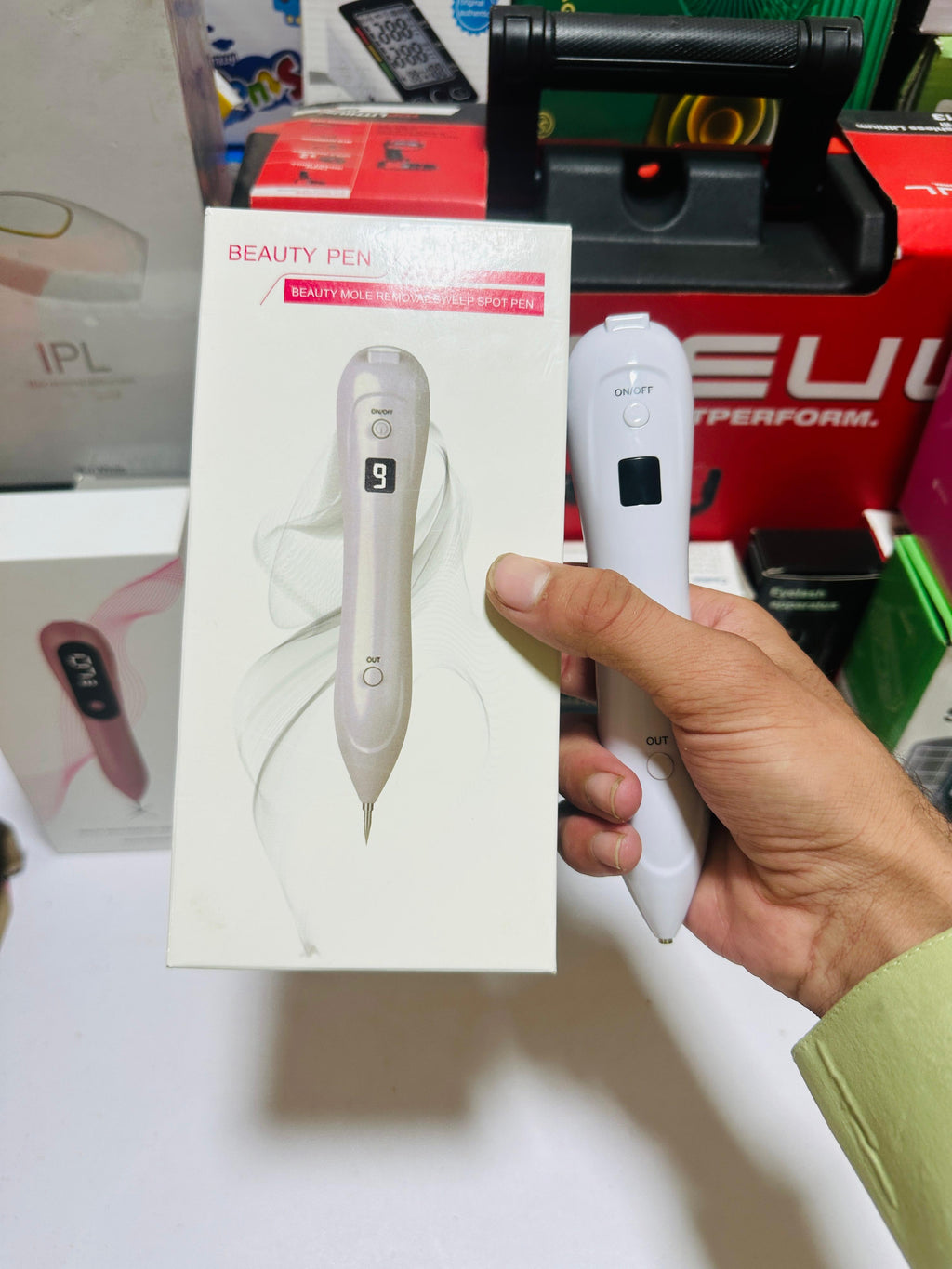 Mole Remover Pen Laser Skin Tag Remover Spots Tattoo Freckle Removal Machine Removing Dark Spot 9 Adjustable Modes