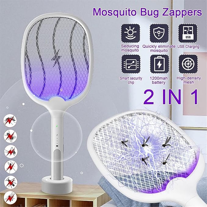 2 in 1 Rechargeable mosquito killer racket 2 in 1 and night lamp Mosqutio