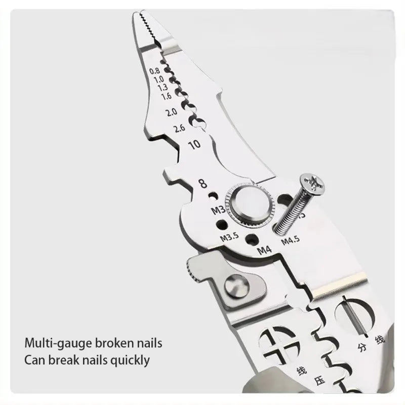16 in 1 Electrician Pliers Multifunctional Needle Nose Pliers for Wire Stripping Cable Cutters Terminal Crimping Hand Tools