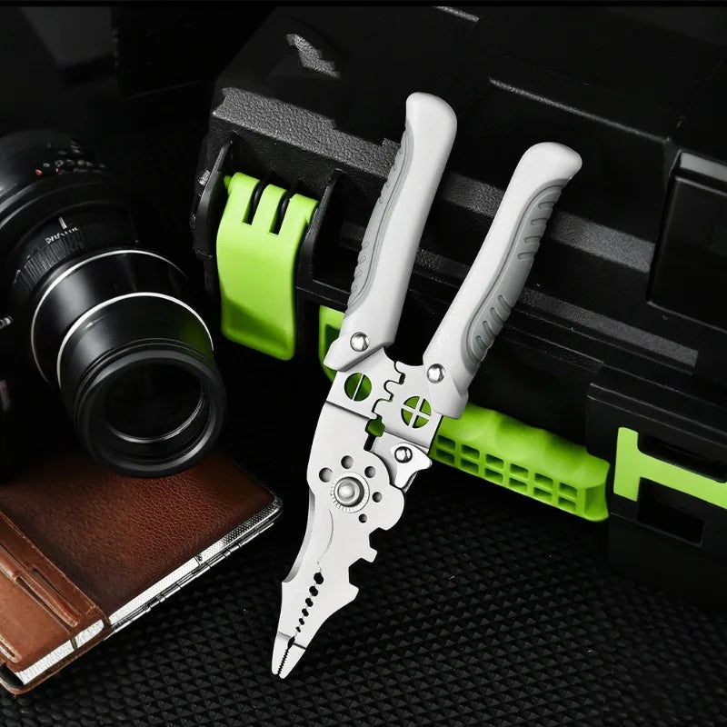 16 in 1 Electrician Pliers Multifunctional Needle Nose Pliers for Wire Stripping Cable Cutters Terminal Crimping Hand Tools